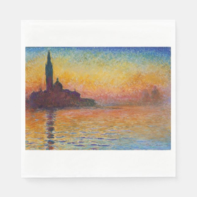 San Giorgio Maggiore vid Dusk (från Claude Monet) Pappersservett (Framsidan)