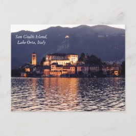 San Giulio Island, Sjö Orta, Italien, vid vriden Vykort