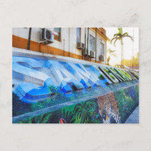 San Ignacio Belize Mural Post Card Vykort