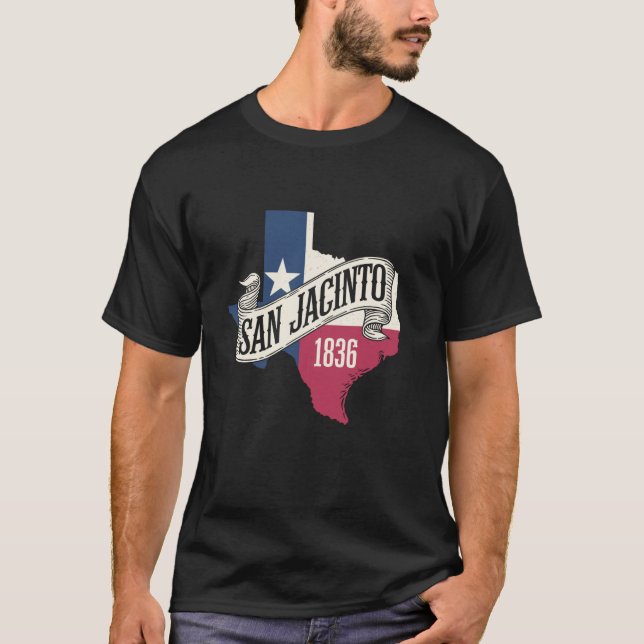 San Jacinto 1836, Texas History Independence day T Shirt (Framsida)