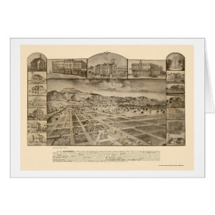 San Jacinto, panorama- karta för CA - 1886 Hälsningskort