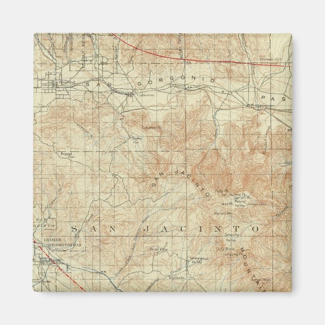 San Jacinto quadrangle som visar San Andreas Rift Magnet (Framsidan)