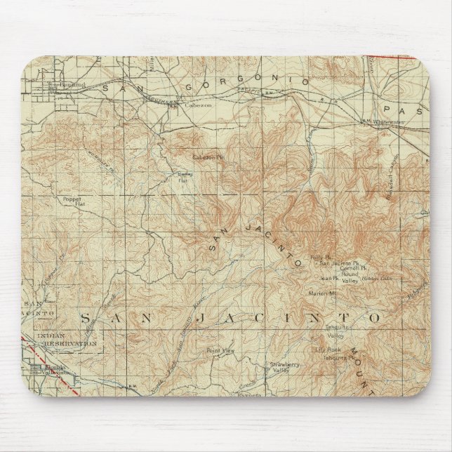 San Jacinto-Quadrangle som visar San Andreas Rift Musmatta (Framsidan)
