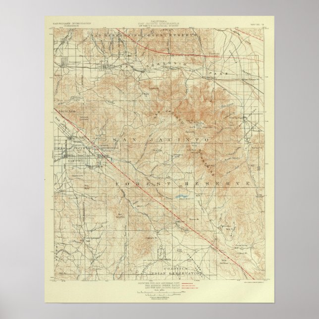 San Jacinto quadrangle som visar San Andreas Rift Poster (Framsidan)