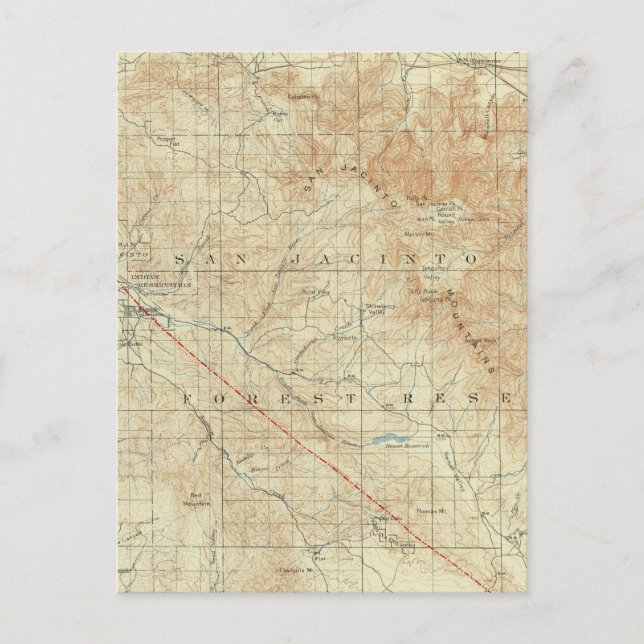 San Jacinto quadrangle som visar San Andreas Rift Vykort (Framsida)