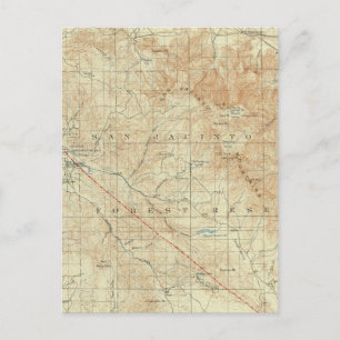 San Jacinto quadrangle som visar San Andreas Rift Vykort