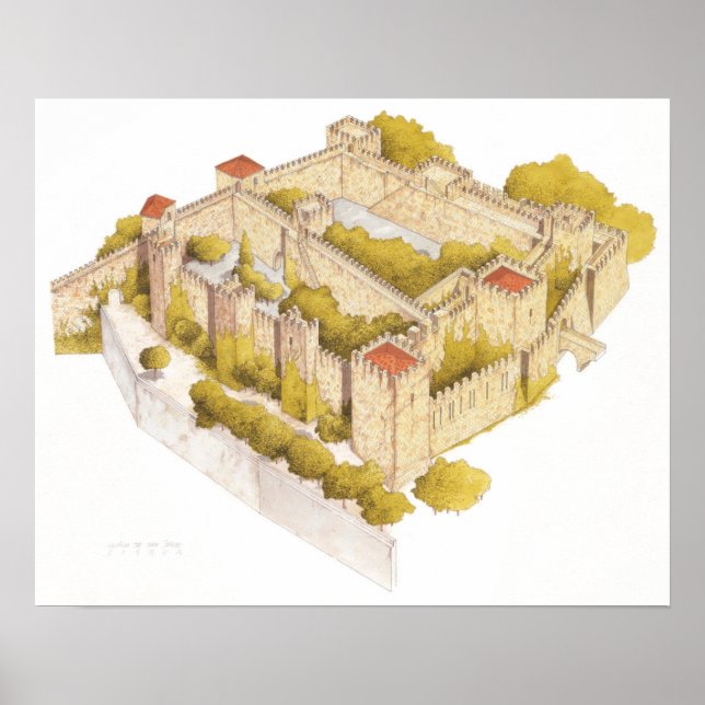 San Jorge-slott. Lisboa Portugal Poster (Framsidan)