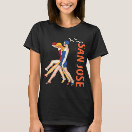 San Jose Art Deco Retro Orange Resa T Shirt