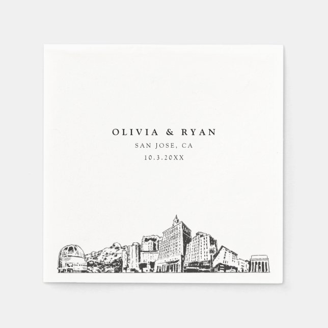 San Jose Bröllop minimalistisk Papper Pappersservett (Framsidan)
