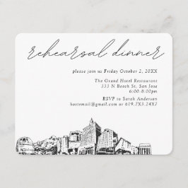 San Jose CA Bröllop Elegant Övningsmiddag Tilläggskort