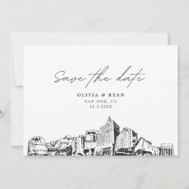 San Jose CA Bröllop spara datum Modern Inbjudningar