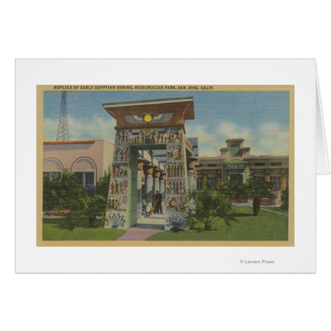 San Jose, CA - Replik av egyptiska shrine Hälsningskort (Framsidan Horizontal)