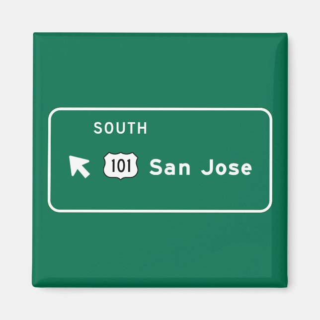San Jose, CA Road Sign Magnet (Framsidan)