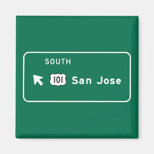 San Jose CA-vägmärke Magnet