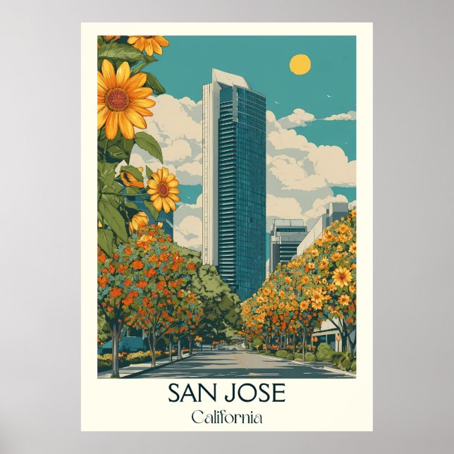 San Jose California Art Print | Silicon Valley Poster (Framsidan)