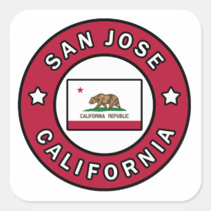 San Jose California Fyrkantigt Klistermärke