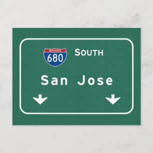 San Jose California Interstate Highway Freeway : Vykort