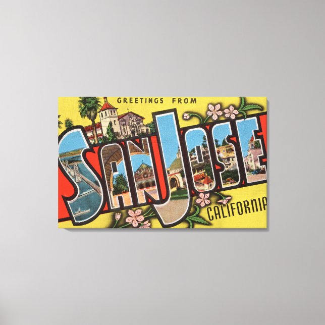 San Jose, California Large Brev Scenes 2 Canvastryck (Framsida)