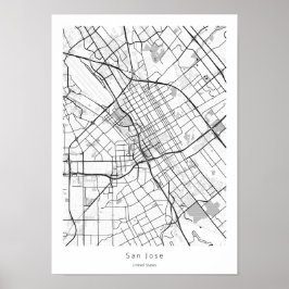 San Jose California Modern Minimal City Street Kar Poster