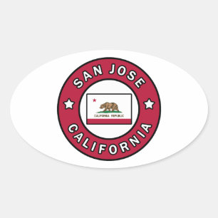 San Jose California Ovalt Klistermärke