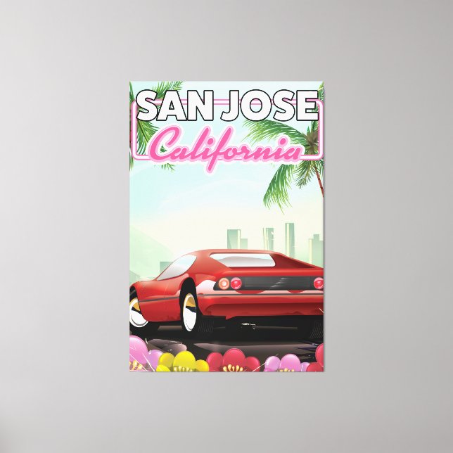 San Jose, California resemappningsaffisch Canvastryck (Framsida)