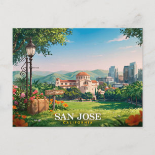 San Jose California Retro Resa Vykort
