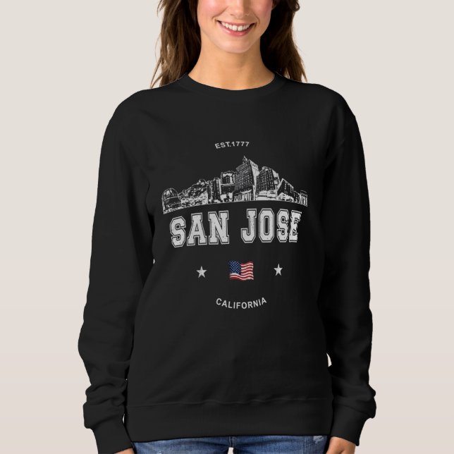 San Jose California Skyline T Shirt (Framsida)