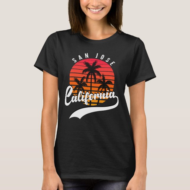 San Jose, California Solnedgång Dam T-Shirt (Framsida)