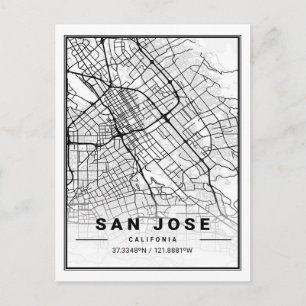 San Jose California USA Travel City Karta Vykort