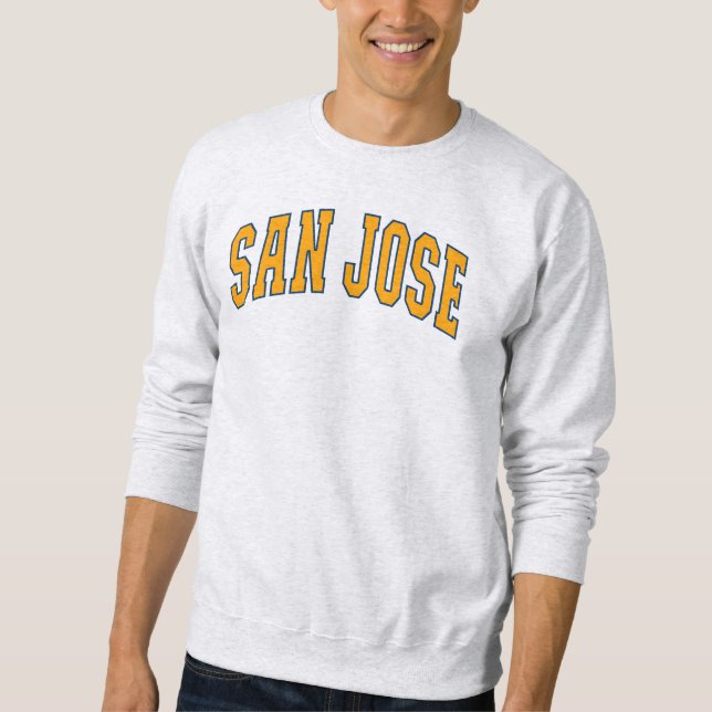 San Jose California Varsity College Style Lång Ärmad Tröja (Framsida)