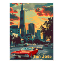 San Jose California Vintage resor Illustration