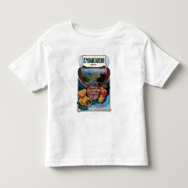 San Jose CaliforniaEmbarcadero Pearetikett Tee (Framsida)