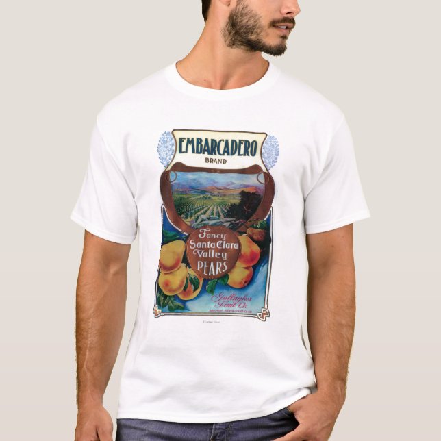 San Jose CaliforniaEmbarcadero Pearetikett Tröja (Framsida)