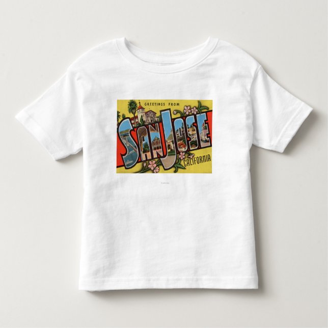 San Jose CaliforniaLarge brevplatser T-shirt (Framsida)