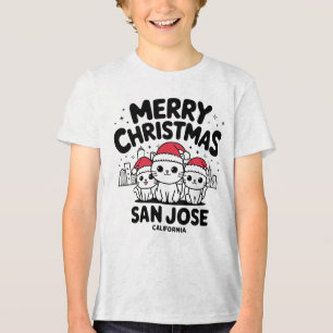 San Jose City California God jul Cats USA T Shirt