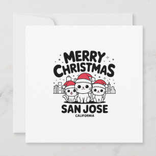San Jose City Kalifornien God Jul Katter USA Inbjudningar