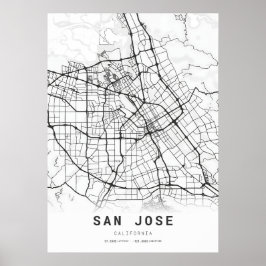 San Jose City Karta Poster