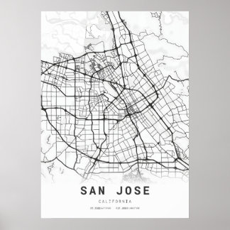 San Jose City Karta Poster