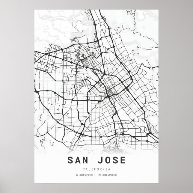 San Jose City Karta Poster (Framsidan)