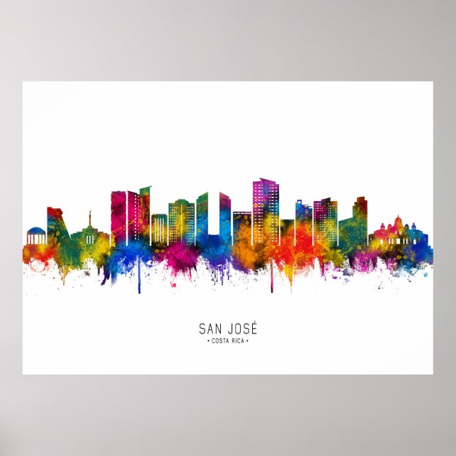 San José Costa Rica Siluett Poster (Framsidan)
