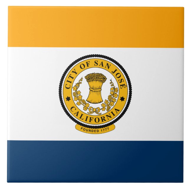 San José-Flagga (Kalifornien) Kakelplatta (Framsidan)