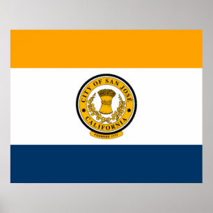 San José-Flagga (Kalifornien) Poster