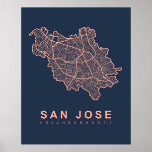 San Jose grannskapkarta Poster