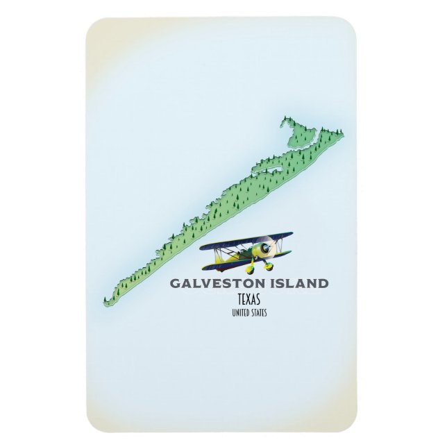 San José Island Texas USA karta Magnet (Vertikal)