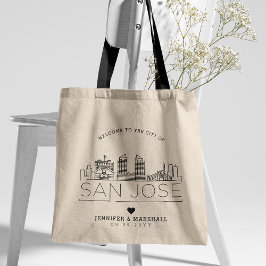 San Jose, Kalifornien Bröllop | Stylized Skyline Tygkasse