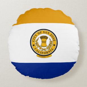 San Jose (Kalifornien) City flagga Rund Kudde