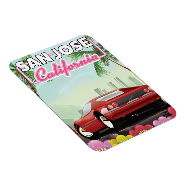 San Jose Kalifornien reser affischen Magnet (Högersidan)