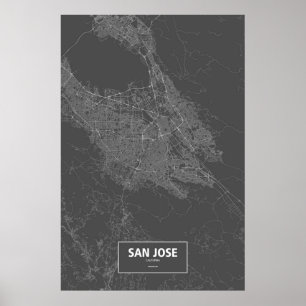 San Jose, Kalifornien (vit på svart) Poster