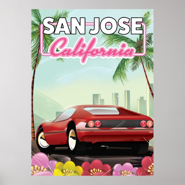 San Jose, Kaliforniens reseaffisch Poster (Framsidan)