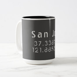 San Jose Latitude Longitud Två-Tonad Mugg